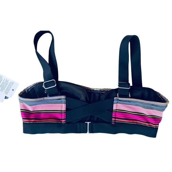 NWT Athleta Capri Stripe Pura Bikini Top in Multicolor ~ Size 34 B/C - Picture 2 of 5